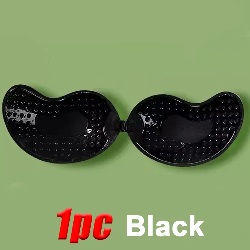 Niewidoczny biustonosz samoprzylepny silikonowy bez ramiączek — push-up bralette Błękitny