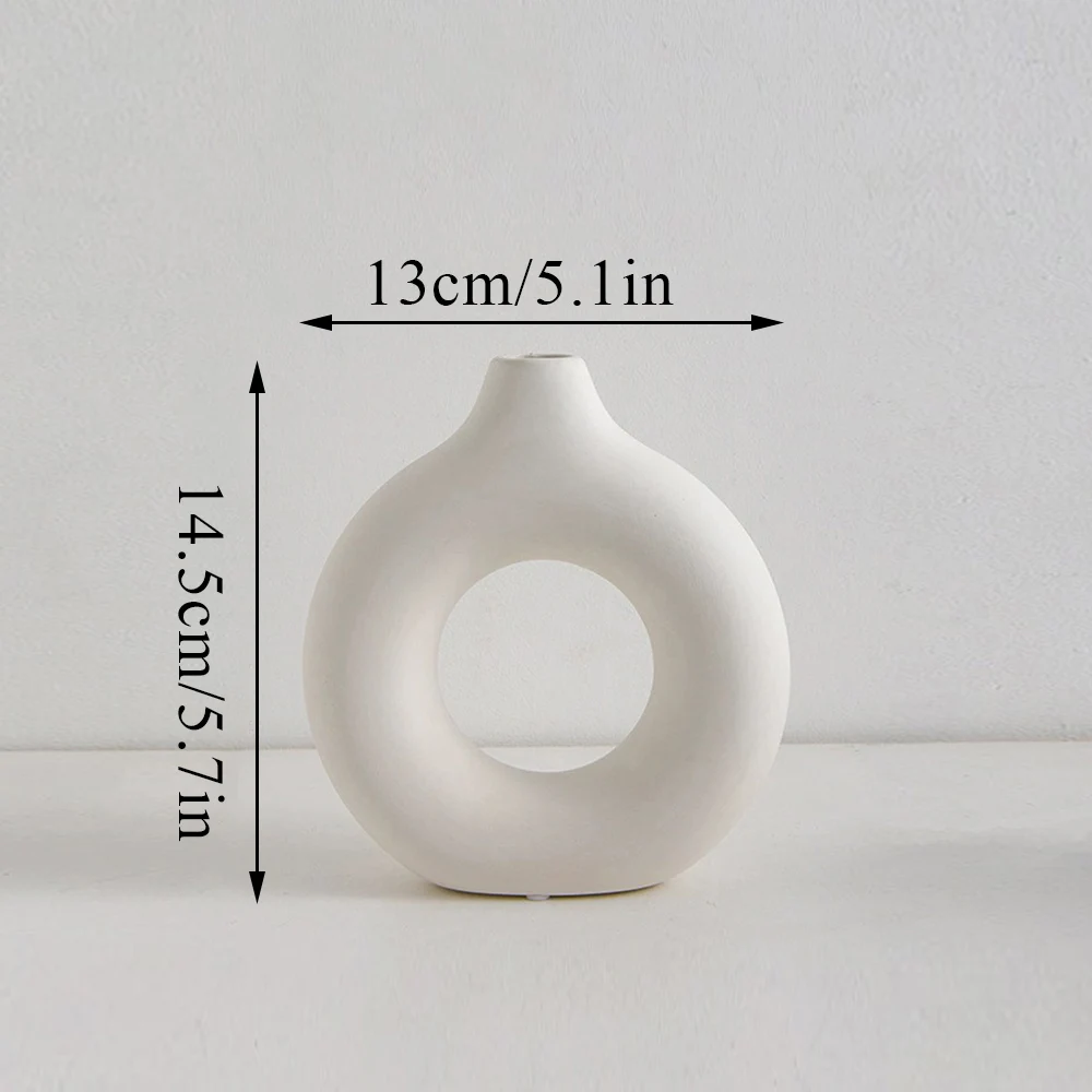 Nordycki okrągły wazon ceramiczny na kwiaty do salonu 14.5x13cm
