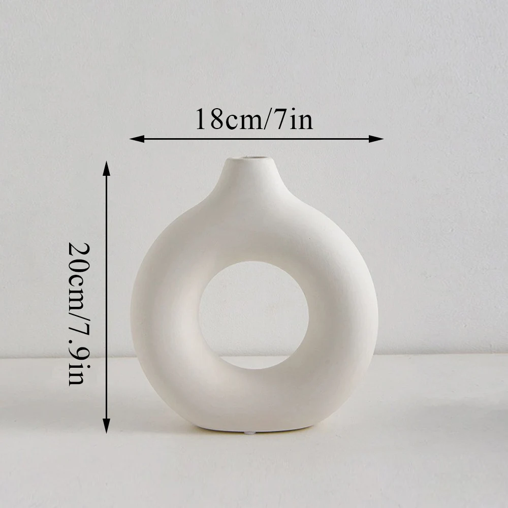 Nordycki okrągły wazon ceramiczny na kwiaty do salonu 20x18cm