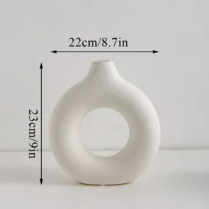 Nordycki okrągły wazon ceramiczny na kwiaty do salonu 23x22cm