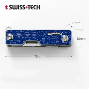Nóż kieszonkowy Swiss Tech 9 w 1 z nożyczkami i śrubokrętem Niebieski