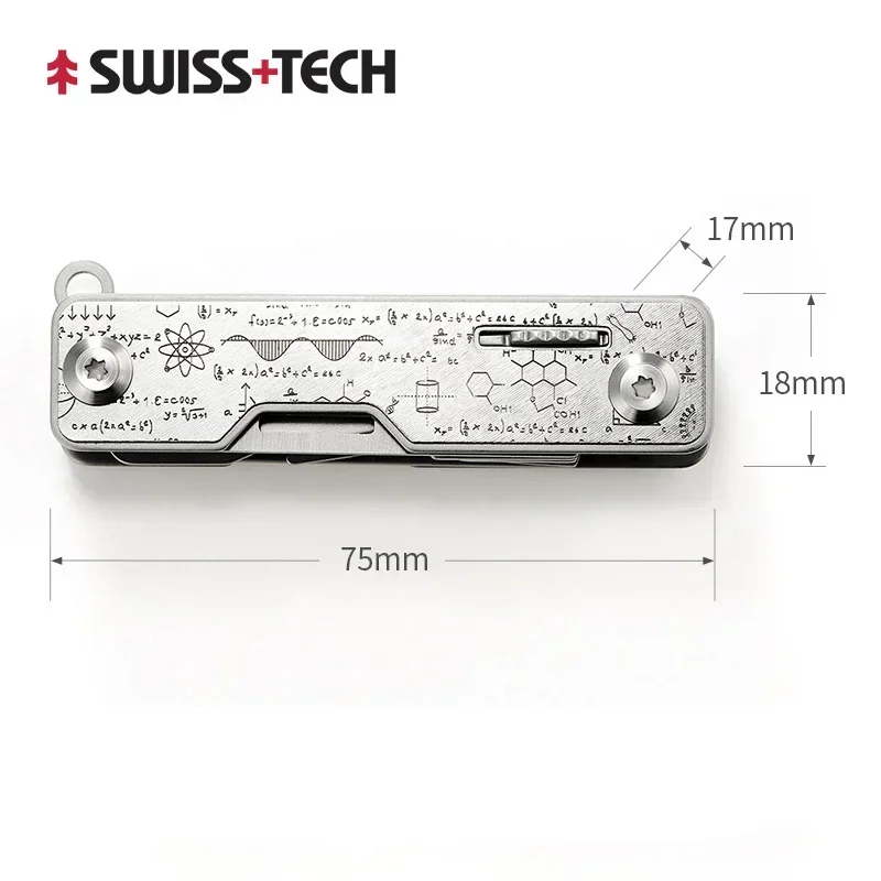 Nóż kieszonkowy Swiss Tech 9 w 1 z nożyczkami i śrubokrętem Srebrny