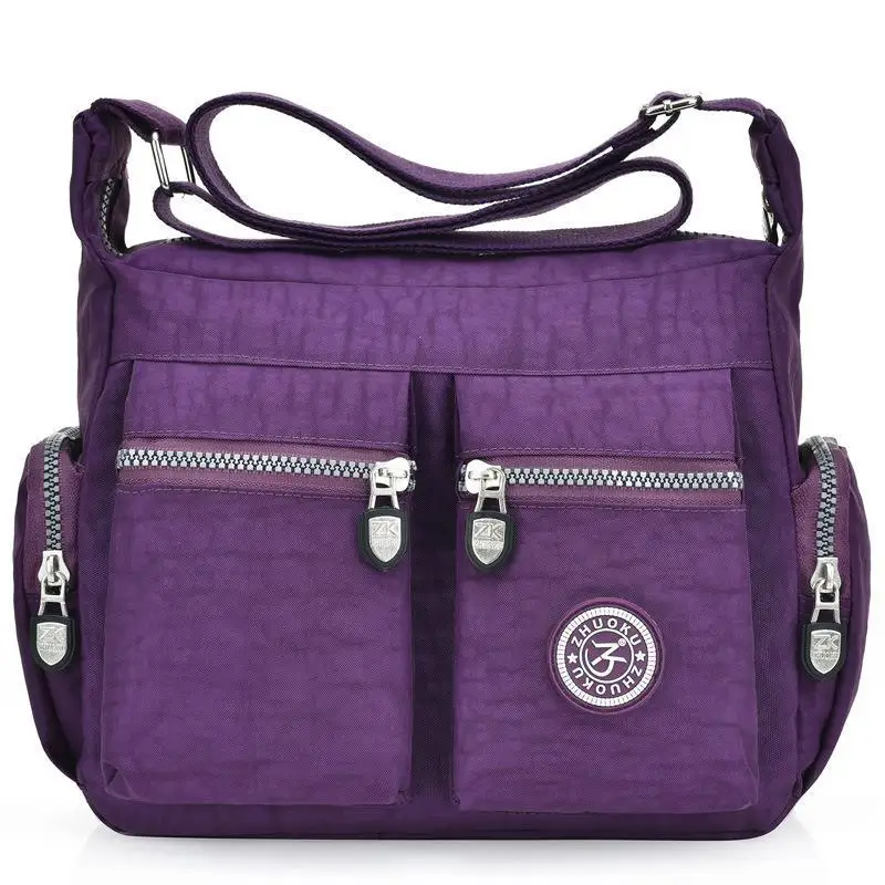 Nylonowa torebka na ramię Tilorraine crossbody — mała i solidna Fioletowy