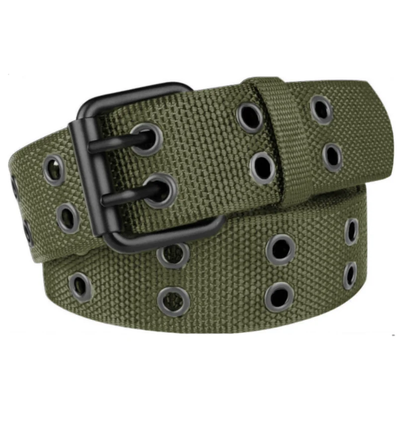 Nylonowy pasek sportowy outdoorowy z klamrą bolec 120 cm Zielony