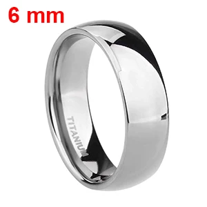 Gładka obrączka tytanowa dla kobiet i mężczyzn 2-6 mm Srebrny 6mm