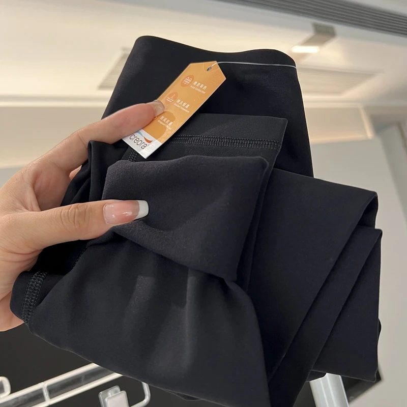 Ocieplane legginsy damskie z wysokim stanem Czarny