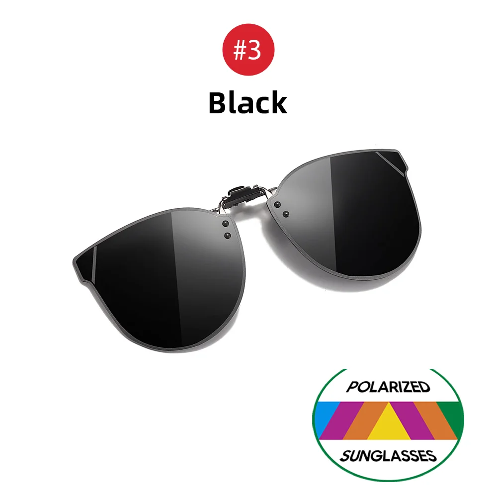 Damskie okulary przeciwsłoneczne cat eye z nakładką clip-on Czarny