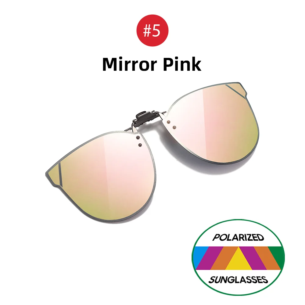 Damskie okulary przeciwsłoneczne cat eye z nakładką clip-on Różowy