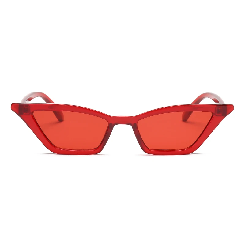 Damskie okulary cat eye retro z małą oprawką UV400 zestaw Czerwony