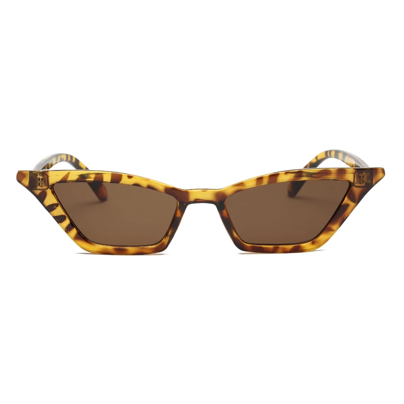 Damskie okulary cat eye retro z małą oprawką UV400 zestaw Leopard