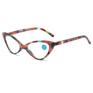 Okulary do czytania cat eye z filtrem niebieskiego światła Czerwony