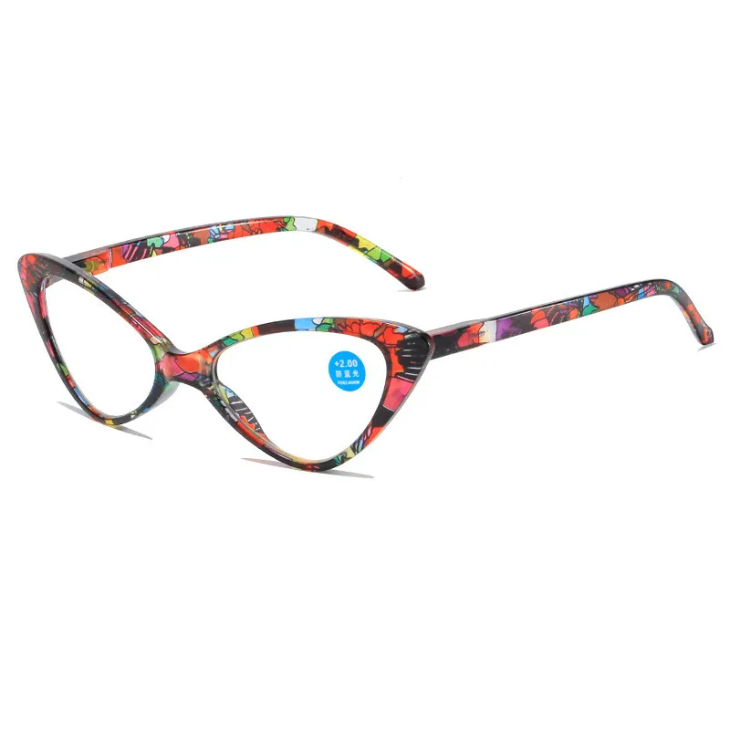 Okulary do czytania cat eye z filtrem niebieskiego światła Czerwony
