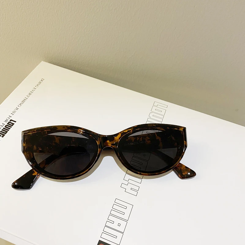 Okulary przeciwsłoneczne kocie oko damskie vintage Leopard