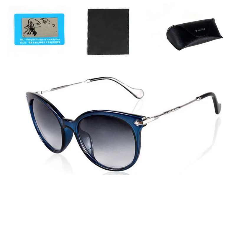Okulary przeciwsłoneczne kocie oko unisex UV400 7855bluewithbox