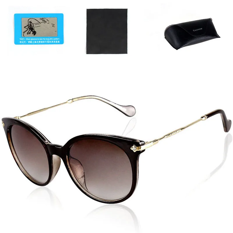 Okulary przeciwsłoneczne kocie oko unisex UV400 7855brownwithbox