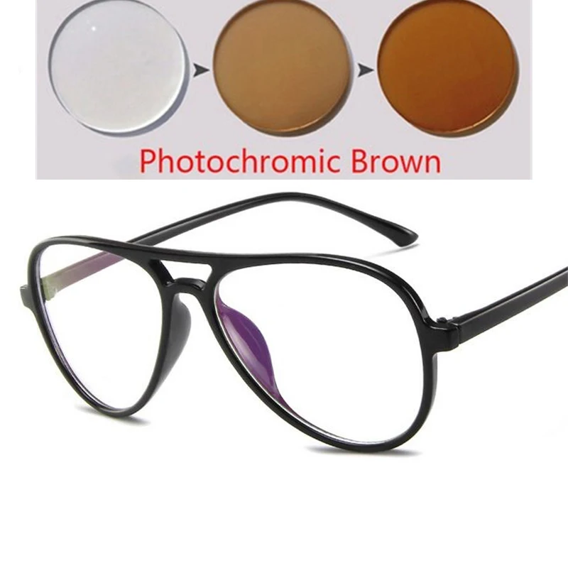Okulary korekcyjne kocie oko dla krótkowzrocznych z soczewką asferyczną Photochromic tea