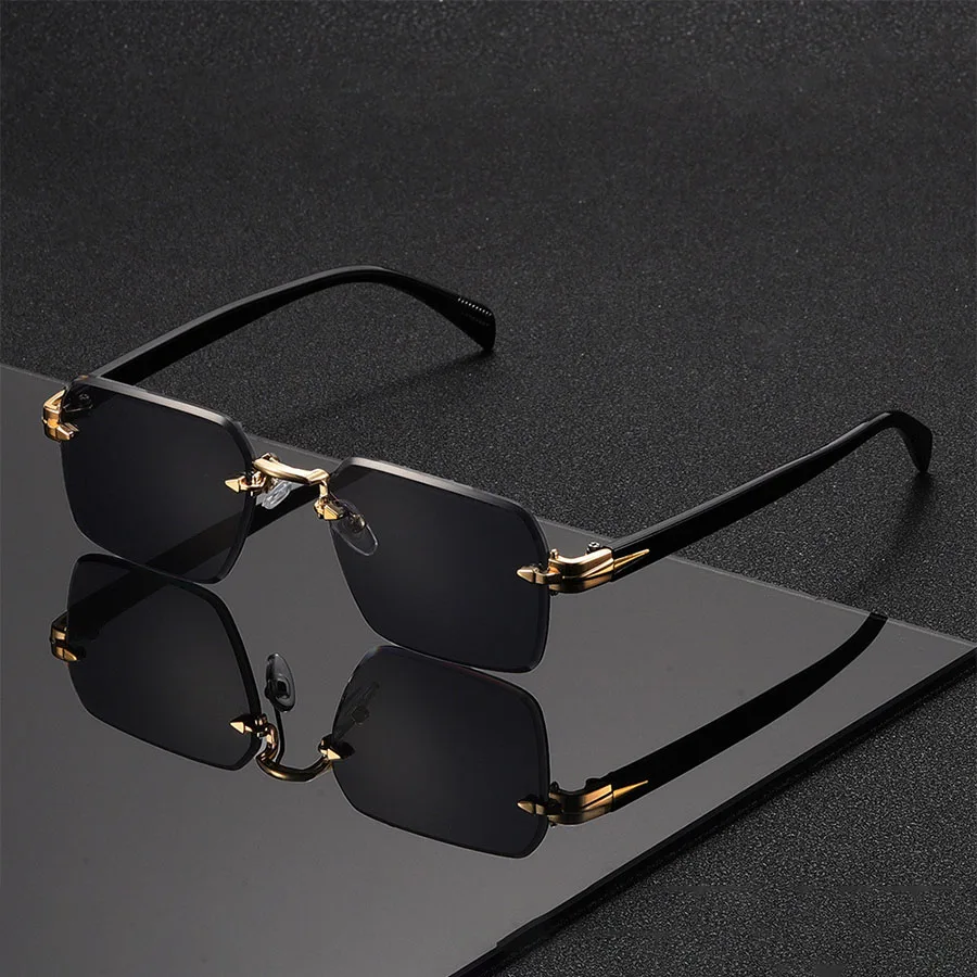 Okulary przeciwsłoneczne bez oprawek unisex z gradientem Szary