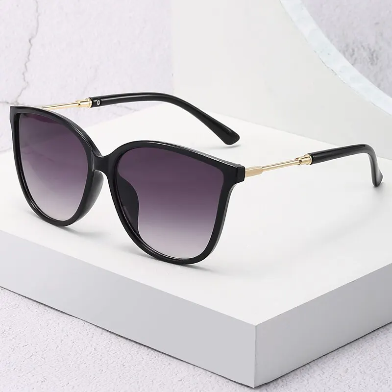 Okulary przeciwsłoneczne damskie cat eye w stylu vintage Czarny