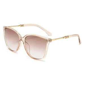 Okulary przeciwsłoneczne damskie cat eye w stylu vintage Brązowy
