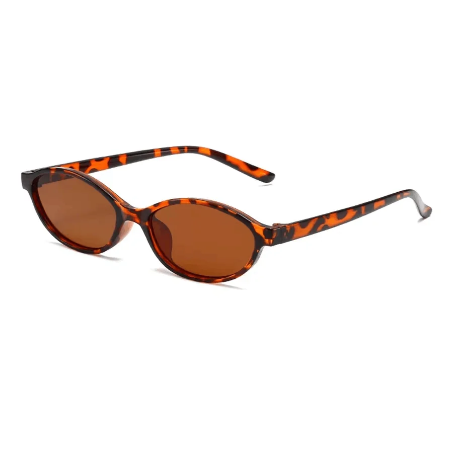 Okulary przeciwsłoneczne kocie oko w stylu retro Leopard tea