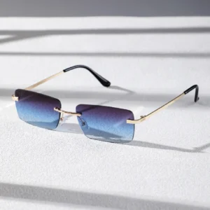 Okulary przeciwsłoneczne kwadratowe bezramkowe unisex Cm1303 gy be