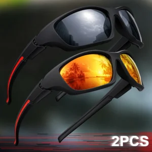 Okulary przeciwsłoneczne polaryzacyjne sportowe 2 szt. Czarny