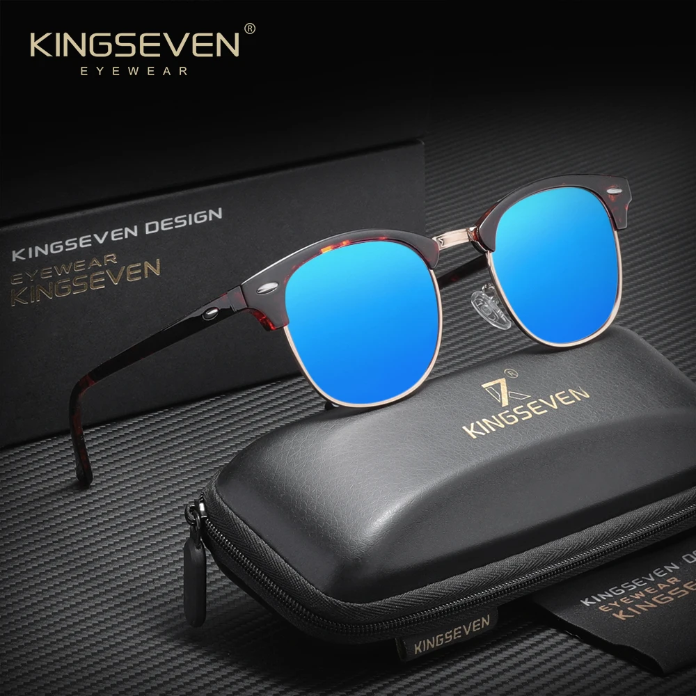Okulary przeciwsłoneczne KINGSEVEN z polaryzacją i filtrem UV400 Niebieski