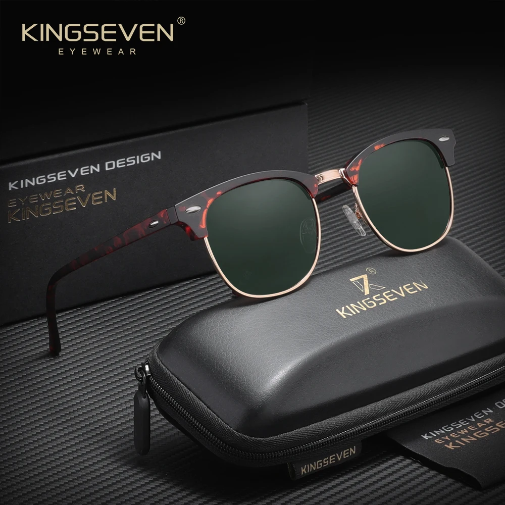Okulary przeciwsłoneczne KINGSEVEN z polaryzacją i filtrem UV400 Leopard greeng15