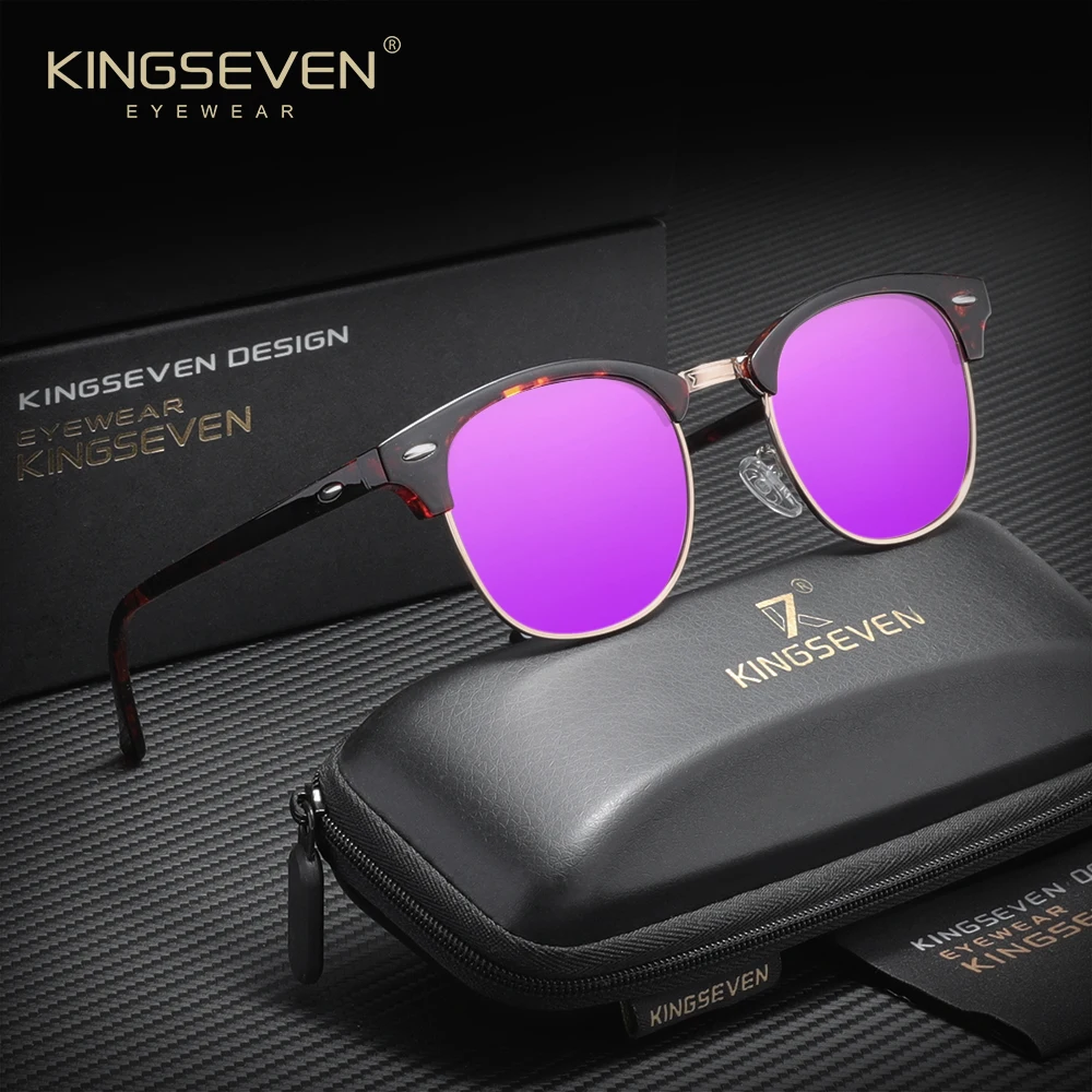 Okulary przeciwsłoneczne KINGSEVEN z polaryzacją i filtrem UV400 Fioletowy
