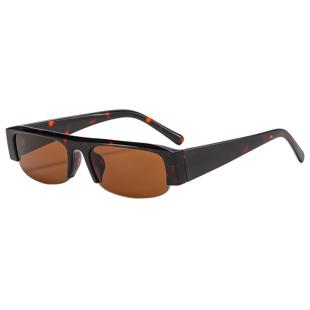 Okulary przeciwsłoneczne damskie prostokątne vintage gradient Leopard tea