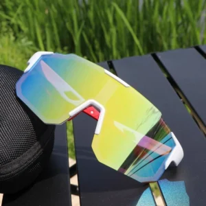 Okulary rowerowe sportowe UV400, duże oprawki na wędrówki i wspinaczkę Biały