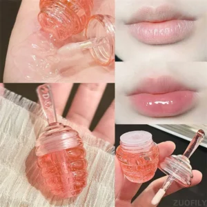Olejek do ust w słoiczku miodowym – nawilżający lip oil owocowy Khaki