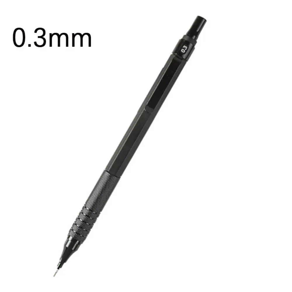 Ołówek automatyczny Kapibara 0,5 mm z gumką, zestaw 6 sztuk Ciemnoszary