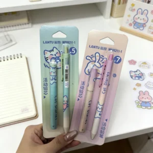 Ołówek automatyczny kawaii z gradientem w kształcie kota 0.5/0.7 mm Biały