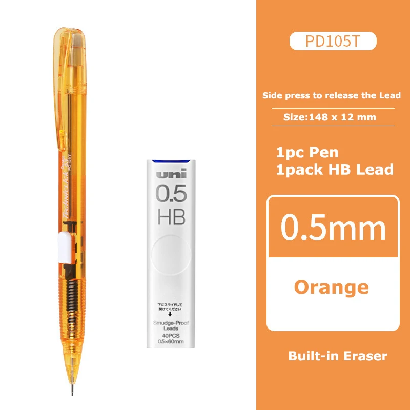 Ołówek automatyczny Pentel PD105T 0,5 mm boczny przycisk Czarny