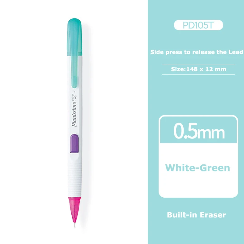 Ołówek automatyczny Pentel PD105T 0,5 mm boczny przycisk Jasnoszary