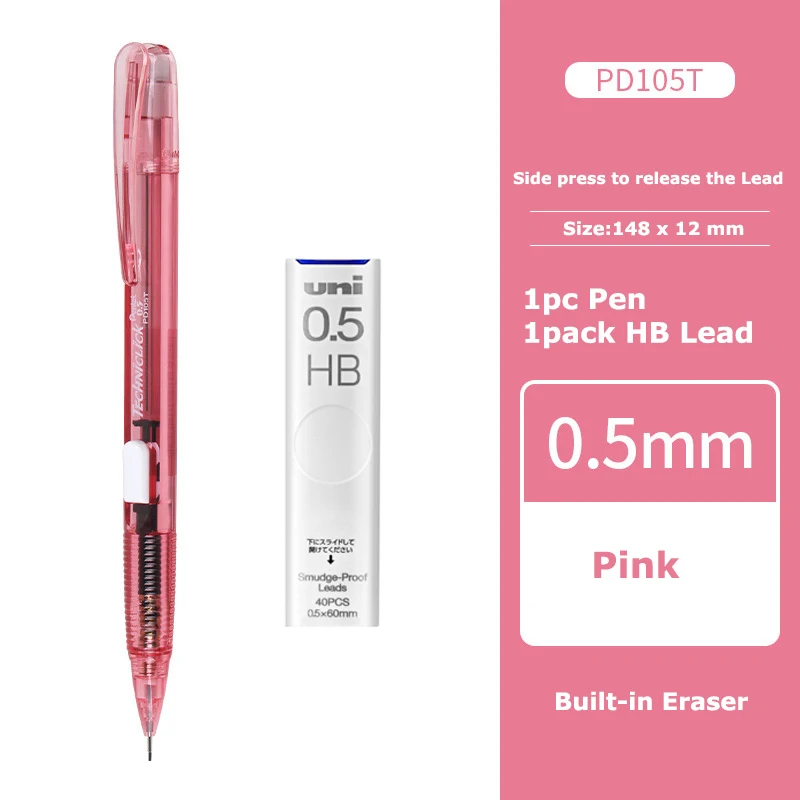 Ołówek automatyczny Pentel PD105T 0,5 mm boczny przycisk Jasnozielony