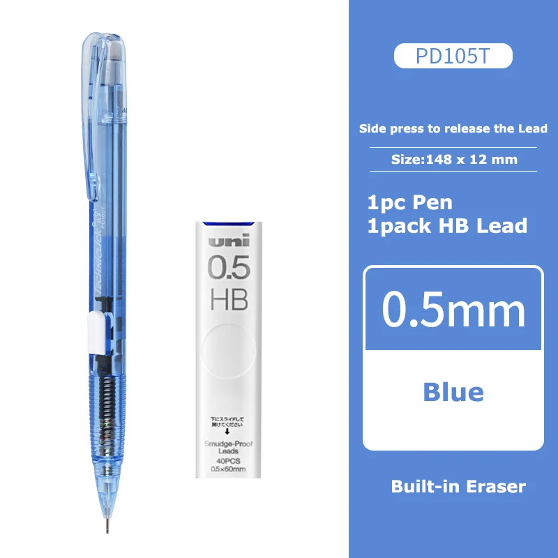 Ołówek automatyczny Pentel PD105T 0,5 mm boczny przycisk Jasnożółty