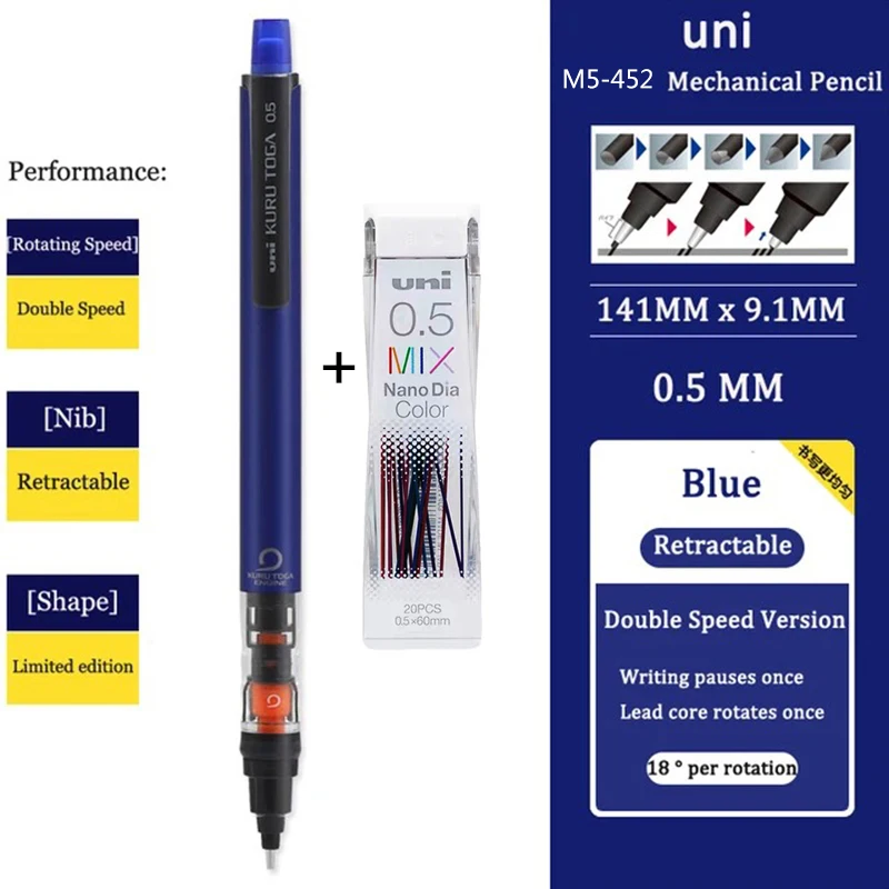 Ołówek automatyczny Uni Kurutoga 0,5 mm Czarny