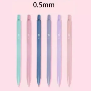 Ołówki automatyczne 0.5 mm w kolorach macaron, 6 sztuk Bordowy
