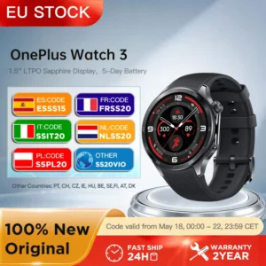 OnePlus Watch 3 smartwatch AMOLED z GPS i Wear OS Zielony