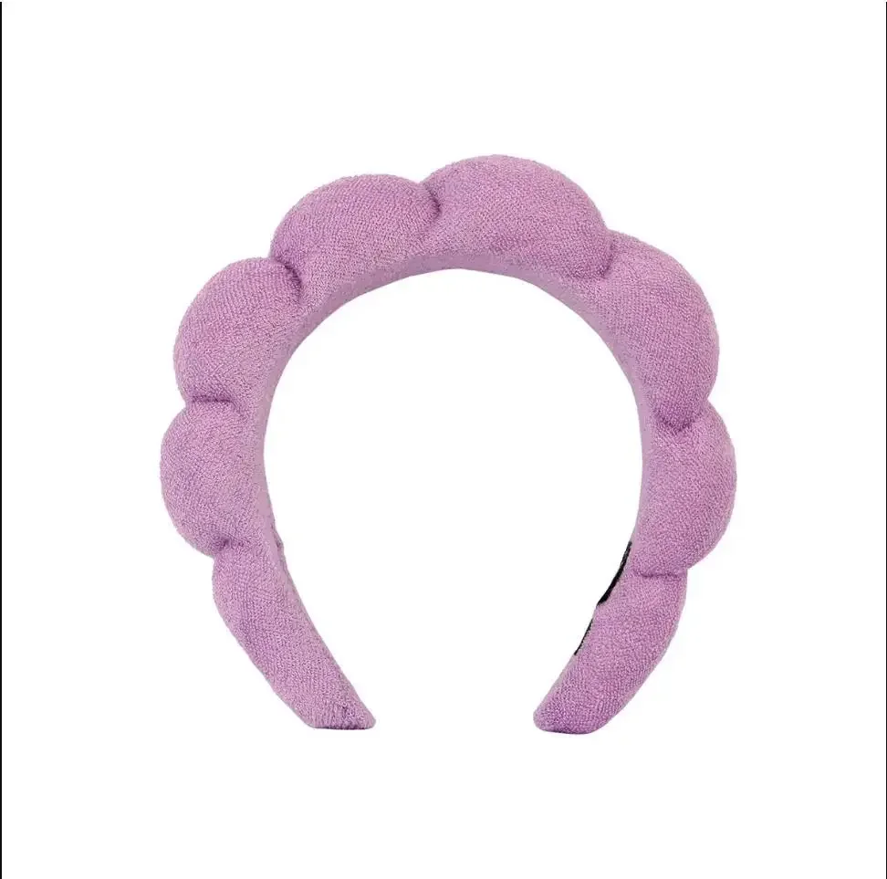 Opaska kosmetyczna z gąbki do makijażu w stylu retro Fioletowy