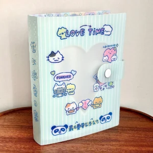 Organizer dokumentów A6 Kawaii z naklejkami styl vintage Brązowy