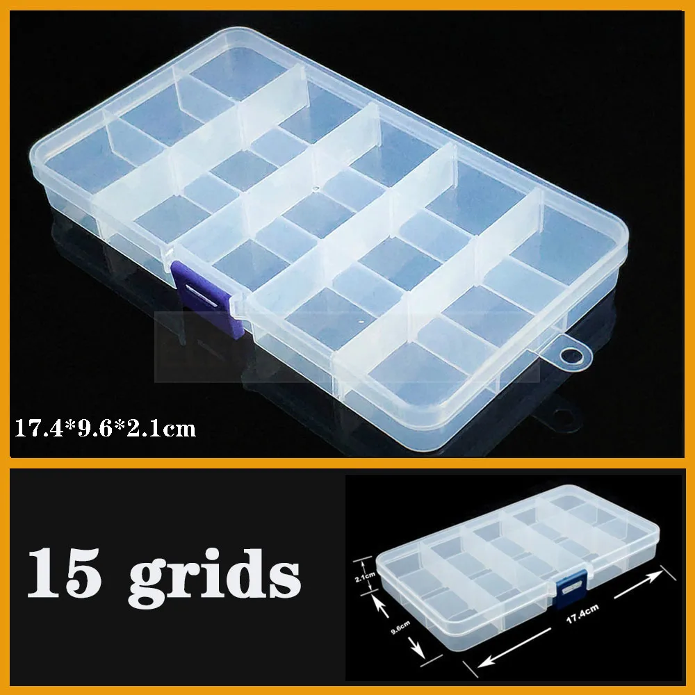 Organizer z przegródkami - przezroczyste pudełko na drobiazgi Grid 17.4x9.6x2.1