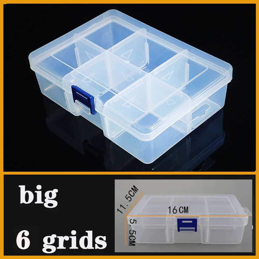 Organizer z przegródkami - przezroczyste pudełko na drobiazgi Grid 16x11.8x5.5