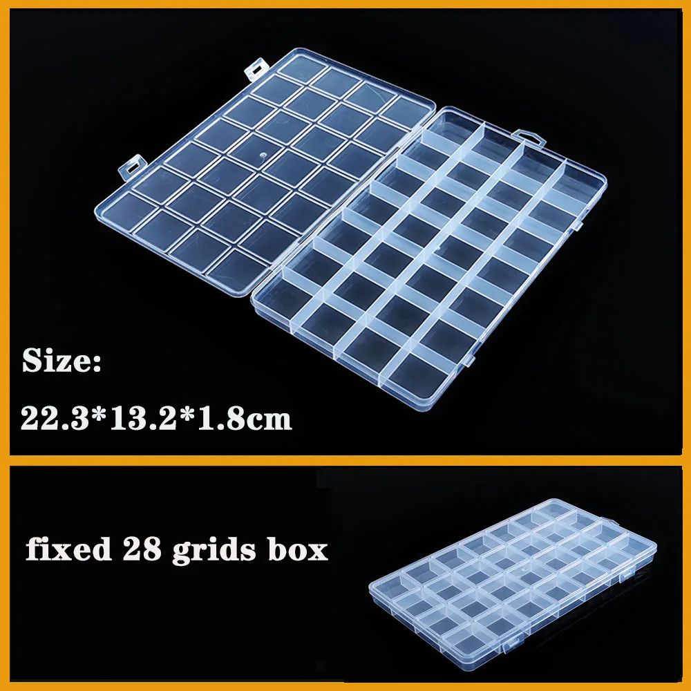 Organizer z przegródkami - przezroczyste pudełko na drobiazgi Fix 28 22.3x13.2x1.8