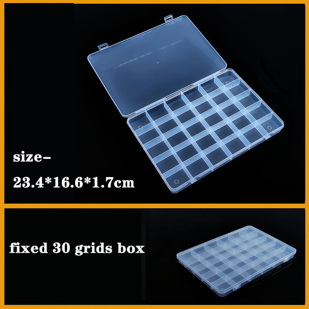 Organizer z przegródkami - przezroczyste pudełko na drobiazgi Fix 30 23.4x16.6x1.7