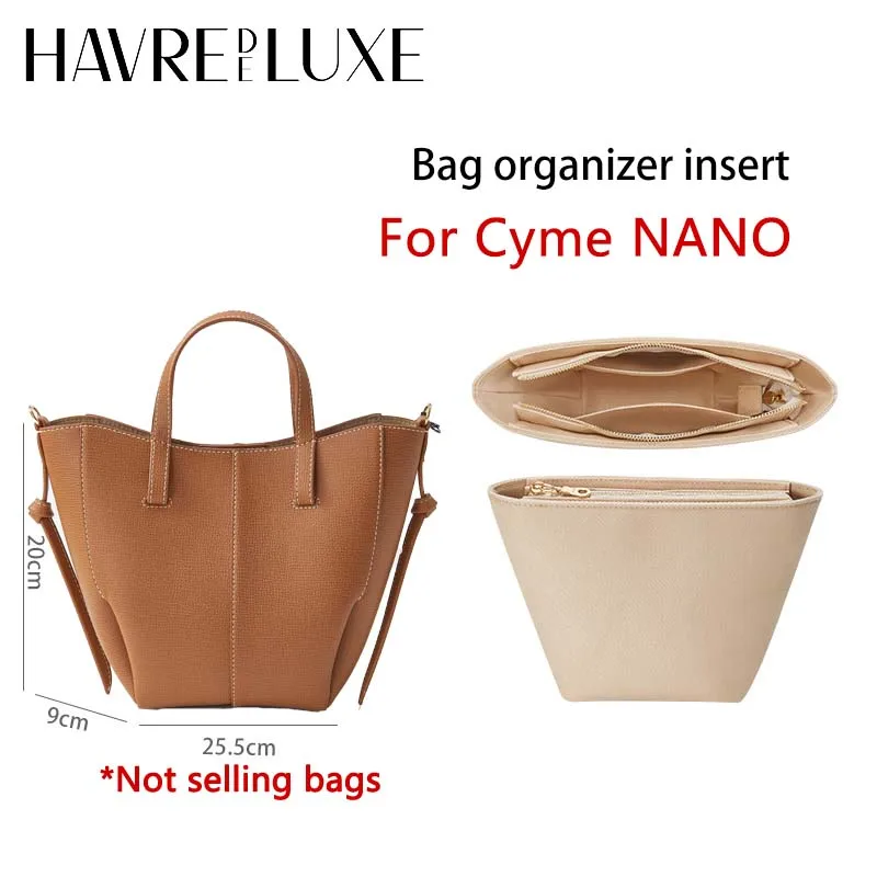 Organizer do torebki Cyme - filcowa wkładka usztywniająca Nano with zipper