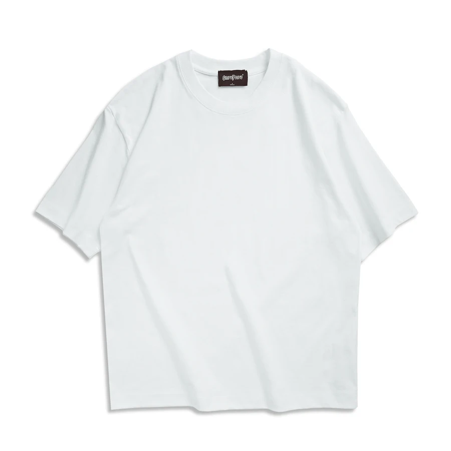 Oversizowy bawełniany t-shirt unisex w stylu streetwear Biały