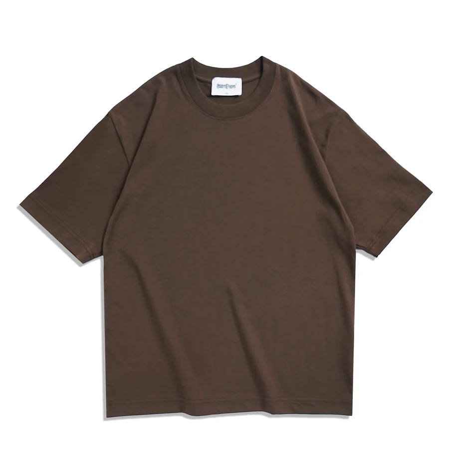 Oversizowy bawełniany t-shirt unisex w stylu streetwear Brązowy